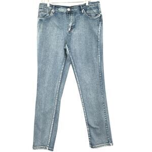 Venus Fame Acid Medium Wash Jeans‎ Diamond Accents Straight Leg US 16